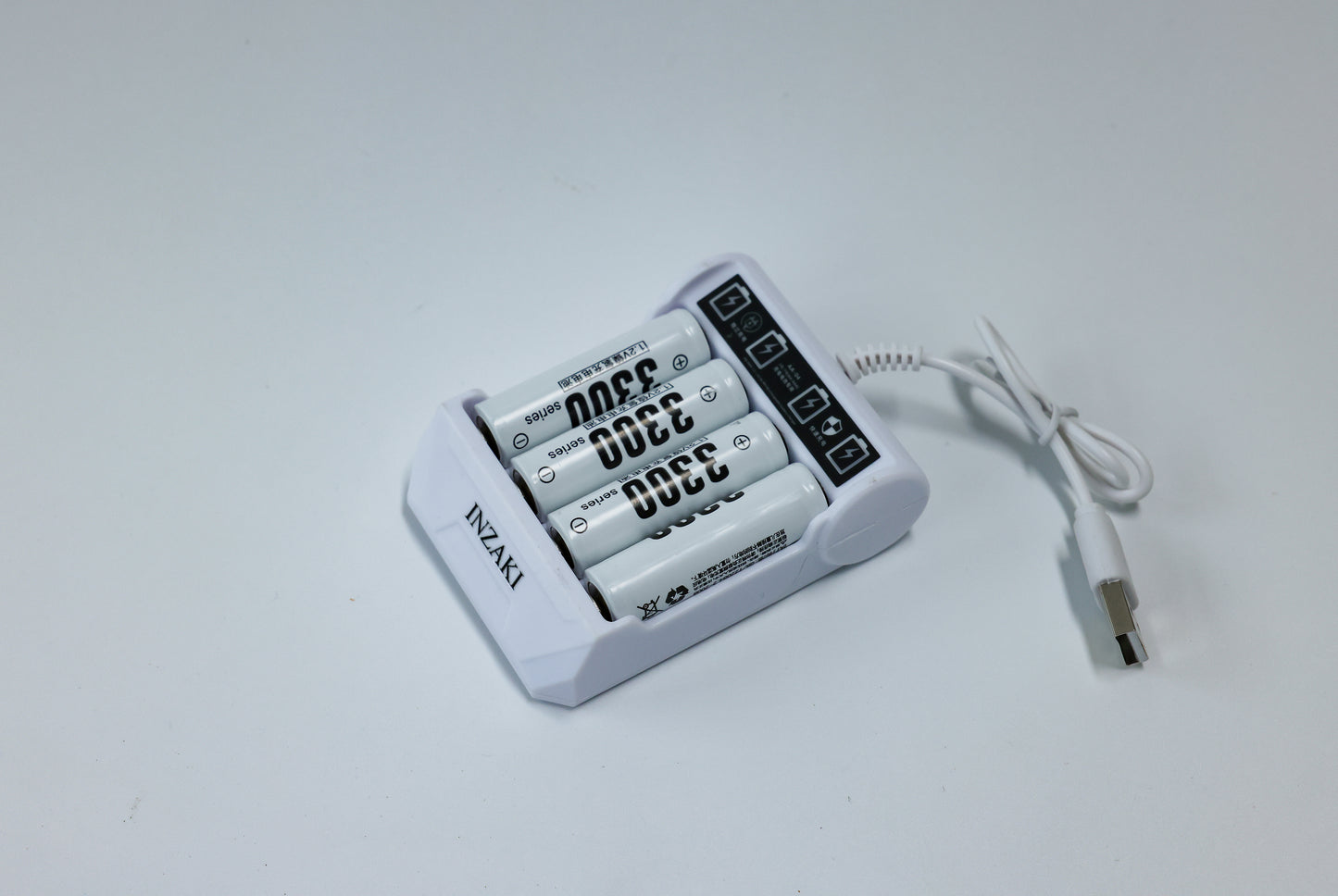 INZAKI Universal AA/AAA Battery Charger Kit with High-Capacity Rechargeable Batteries - Fast Charging for Home & Office Use