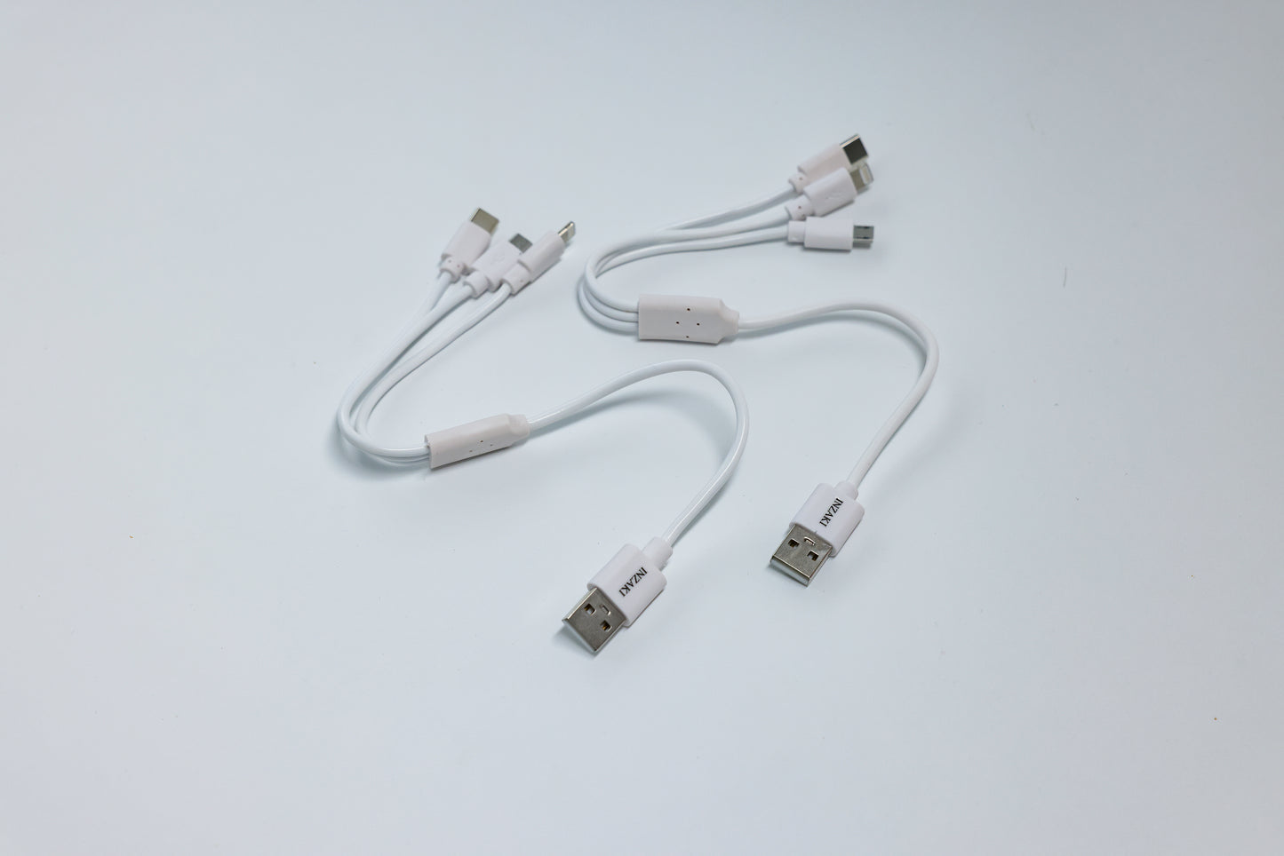INZAKI 3-in-1 Fast Charging USB Cable - Super Speed Charger for Android/iPhone/Samsung Type C Devices(2 packs)