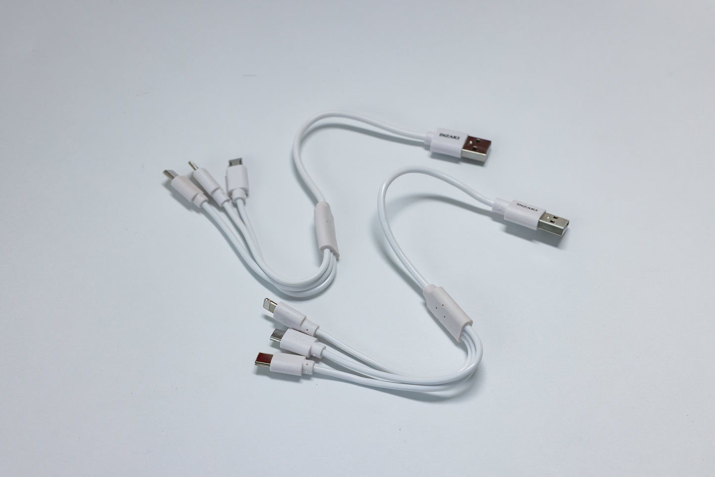 INZAKI 3-in-1 Fast Charging USB Cable - Super Speed Charger for Android/iPhone/Samsung Type C Devices(2 packs)
