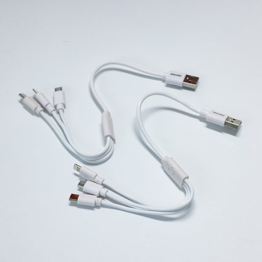INZAKI 3-in-1 Fast Charging USB Cable - Super Speed Charger for Android/iPhone/Samsung Type C Devices(2 packs)