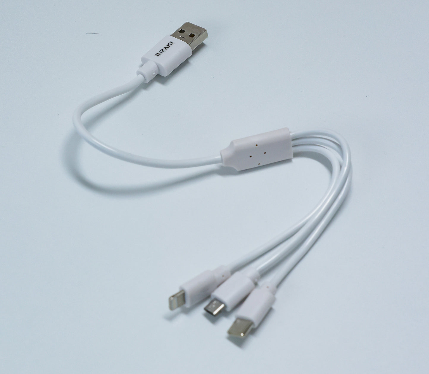 INZAKI 3-in-1 Fast Charging USB Cable - Super Speed Charger for Android/iPhone/Samsung Type C Devices(2 packs)